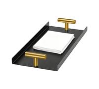 Bathroom - Guest Napkin Holder | Toilet Tray | Elegant Gold T-Handle Dispenser Rectangular Paper Towel Organizer for Kitchen Counter Dining Table Decorations