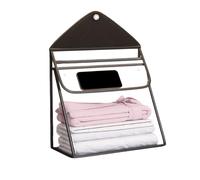 Bathroom Hamper, Clean Clothes Basket, 16.93 x 15.75 x 6.3 Inches Transparent Touchscreen Pouch & Foldable Lightweight Design, PVC Storage Case for Men Women Mobile Bedroom Dormitory