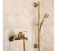 Bathroom Hand Shower Slide Bar, Adjustable Sliding Showerhead Bracket Holder, Antique Brass Finishes, Designer Collection - (Color: Shower Set A)