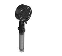 Bathroom Handheld 10 Modes High-Pressure Filtered Shower Head Key Stop Water Showerhead Portable Nozzle Accessories(Black with 1filter)