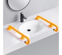 Bathroom Handicap Grab Bars, Toilet Safety Rails Support Handles for Elderly and Disabled for Public Room, Commercial Restaurant and Hospital,Yellow