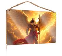 Bathroom Hanging Decor A Muscular Figure with Large Wings Stands Against A Dramatic Sky Fall Decorations for Home Farmhouse Teen Room Deco(15X28CM)