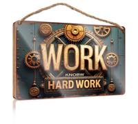 Bathroom Hanging Decor Work Hard, Know How to Fall Decorations for Home Farmhouse Teen Room Deco(20X30CM)