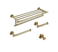 Bathroom Hardware Accessories Set Brushed Gold Knurled Brass Kit Towel Bar Ring Robe Hook Paper Holder Towel Ring Toilet Brush,shelf rack