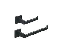 Bathroom Hardware Set,2-Pieces Matte Black Accessories 304 Stainless Steel Wall Mounted Bathroom Hardware 2-Piece Set Towel Rack and Toilet Paper Holder YIGUANXIN