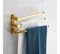 Bathroom Hardware Set, All-Copper Foldable Towel Rack Bar Rail, Clothes Drying Rack, Bathroom Accessories Kit/Towel Bar Three Rods