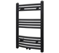 Bathroom Heating Towel Rail Radiator Curve 500x764 mm Black