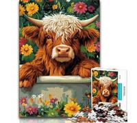 Bathroom Heights Cow Puzzles for Teenagers Teens 1000pc Puzzle,Help The Brain Exercise Addictive Toys to Cultivate Patience A Work of Art (38x26cm)