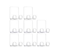 Bathroom Hooks Clear Acrylic 8 Pack, Adhesive Wall Holders for Toothbrush Towel Storage in Shower Areas, Vanity Corners and Wash Spaces Bathroom Hanger Washroom Organizer Sink Side Storage Grooming