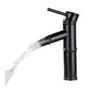 Bathroom Hot and Cold Mixed Basin Faucet Waterfall Style Single Handle Bamboo Pole Sink