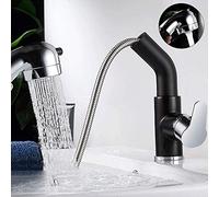Bathroom Hot and Cold Mixed Water Taps Faucet Cock Taps Household Kitchen Washbasin Telescopic Pull Type Black On The Stage Under The Stage Wash Basin Basin Bibcock Vessel Faucet (B)