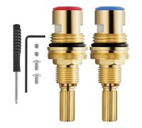 Bathroom Hot and Cold Water Spools Faucet Valves Brass Ceramic Disc Cartridges Replacement Easy to Installation for Bathroom Hot Cold Water Kitchen Tap