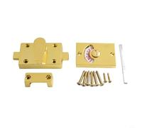 Bathroom Indicator Bolt Vacant Engaged Privacy WC Toilet Door Lock with Green Red Display, Zinc Alloy Construction, Satin Brass Finish,(Gold)