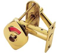 Bathroom Indicator Bolt with Emergency Release - Polished Brass - 57mm X 20mm | Locking Thumb Turn and Release Handle - Screwless Rose - for Use with Lever on Rose Door Handles