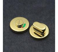 Bathroom Indicator Lock, Stainless Steel Public Toilet Partition Door Lock with Vacant Engaged Bolt Cover(Gold)