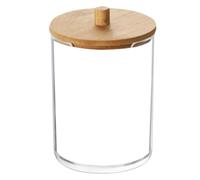 Bathroom Jars - Bathroom Jars With Lids | Clear Acrylic Bathroomm Organizer, Cotton Ball Swabs Dispenser, Apothecary Jar Large Storage Space Organizer For Storage Brown Lids