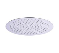 Bathroom Kingdom 250mm Chrome Round Stainless Steel Slim Shower Head in Silver Bathroom Kingdom Silver