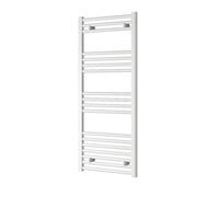 Bathroom Kingdom Capo Electric White Straight Heated Towel Rail 1200x500 Bathroom Kingdom White