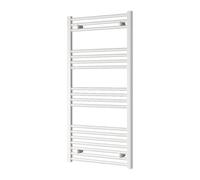 Bathroom Kingdom Capo Electric White Straight Heated Towel Rail 1200x600 Bathroom Kingdom White