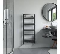 Bathroom Kingdom Eros Anthracite Straight Heated Towel Rail 677x500mm in Grey Bathroom Kingdom Grey