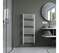 Bathroom Kingdom Eros White Straight Heated Towel Rail 1174x500mm Bathroom Kingdom White
