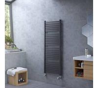 Bathroom Kingdom Fino Anthracite Curved Heated Towel Rail 945x580mm in Grey Bathroom Kingdom Grey