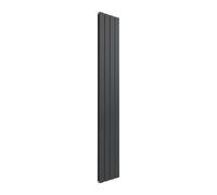 Bathroom Kingdom Flat Anthracite Double Flat Panel Vertical Radiator 1800x292 in Grey Bathroom Kingdom Grey