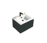 Bathroom Kingdom Flauto Midnight Wall Hung Basin Drawer Vanity 600mm in Blue Bathroom Kingdom Blue