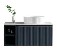 Bathroom Kingdom Flauto Midnight Wall Hung Basin Vanity 800mm Bathroom Kingdom Midnight