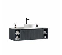 Bathroom Kingdom Flauto Midnight Wall Hung Vanity Drawer Basin 1200mm in Blue Bathroom Kingdom Blue