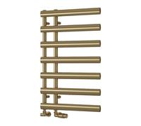 Bathroom Kingdom Grace Brushed Brass Designer Heated Towel Rail 780x500 in Gold Bathroom Kingdom Gold