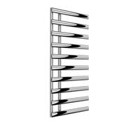 Bathroom Kingdom Grace Chrome Designer Heated Towel Rail 1140x500 in Silver Bathroom Kingdom Silver