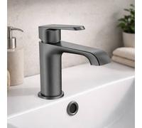 Bathroom Kingdom Montana Gunmetal Grey Modern Basin Mixer Tap Bathroom Kingdom Grey