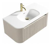 Bathroom Kingdom Monza Soft Coffee Wall Hung Vanity Basin 870mm in Grey Bathroom Kingdom Grey