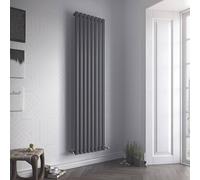 Bathroom Kingdom Nova Anthracite Single Oval Vertical Radiator 1800x526mm in Grey Bathroom Kingdom Grey
