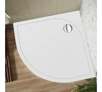 Bathroom Kingdom Oliver Stone Quadrant Shower Tray 800x800mm in White Bathroom Kingdom White