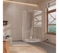 Bathroom Kingdom Shire Easy Clean 6mm Offset Quadrant Shower Enclosure 800mm in Silver Bathroom Kingdom Silver