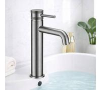 Bathroom Kingdom Venice Gunmetal Grey High Rise Basin Mixer Tap Bathroom Kingdom Grey