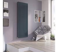 Bathroom Kingdom Vulkan Anthracite Single Square Vertical Radiator 1800x285mm in Grey Bathroom Kingdom Grey