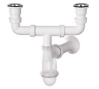 Bathroom Kitchen Double Bottle Drain Waste Trap with Transparent Body Casing
