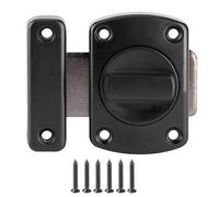 Bathroom Latch Rotate Bolt Gate Latch Door Lock, with 6 Screws Zinc Alloy Security Door Slide Lock Latch Bolt Small Internal Door Locks for Bathroom Door Cabinet Door(Black)