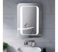 Bathroom LED Mirror with Battery Powered Button Switch 500 x 700mm