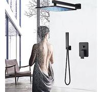 Bathroom Led Shower Faucet Set with Valve Head Spray Combination Set Hot and Cold Water Mixing Faucet-8 inch,