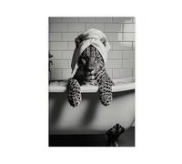 Bathroom Leopard Prints Canvas Poster Wall Art Decor Print Picture Paintings for Living Room Bedroom Decoration 20x30inch(50x75cm)