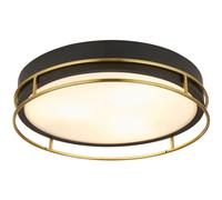 Bathroom Light Black Phoenix 2 IP44 & Brass 400mm Searchlight 62013-3PB