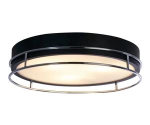 Bathroom Light Black Phoenix 2 IP44 & Chrome 400mm Searchlight 62013-3CC