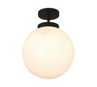 Bathroom Light Black Porto Matt Opal Glass IP44 Spa SPA-31309-MBLK