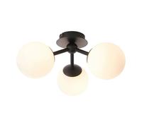 Bathroom Light Black Pulsa 3 IP44 Matt White Glass Endon 93489