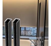 Bathroom Light Blocking Strips for Roller Blinds, U Channel Light Blockers for Window Shades Sides Track, RV Shades Blackout Light Strip 2 Pack(Black 2pcs,24in/61cm)