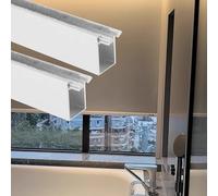 Bathroom Light Blocking Strips for Roller Blinds, U Channel Light Blockers for Window Shades Sides Track, RV Shades Blackout Light Strip 2 Pack(White 2pcs,52in/132cm)